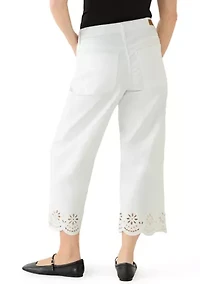 Petite Scallop Hem Cropped Pants