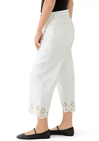 Petite Scallop Hem Cropped Pants