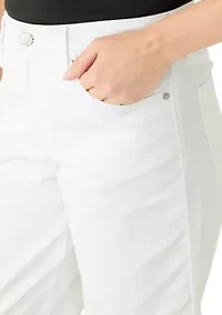 Petite Scallop Hem Cropped Pants