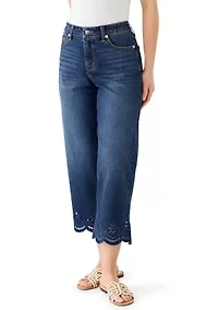 Petite Scallop Hem Cropped Pants