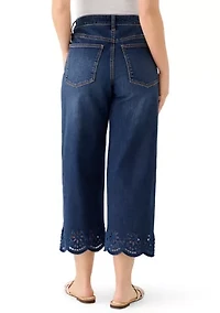 Petite Scallop Hem Cropped Pants