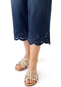 Petite Scallop Hem Cropped Pants