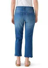 Women's Scallop Hem Kick Flare Jeans