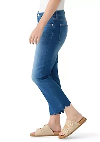 Women's Scallop Hem Kick Flare Jeans
