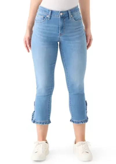 Petite Ruffle Hem Cropped Top