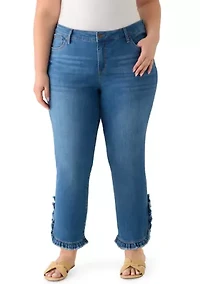 Plus Ruffle Back Cropped Pants