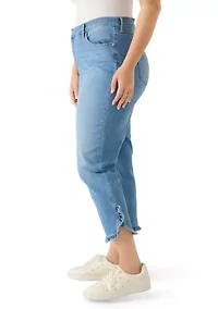 Plus Ruffle Back Cropped Pants