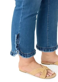 Plus Ruffle Back Cropped Pants