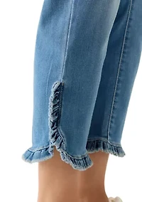 Plus Ruffle Back Cropped Pants