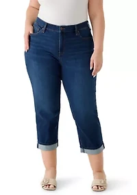 Plus Denim Roll Cropped Jeans