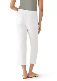 Women's Scalloped Cropped Kick Flare Pants