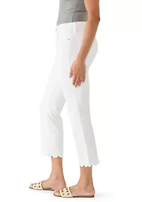 Women's Scalloped Cropped Kick Flare Pants