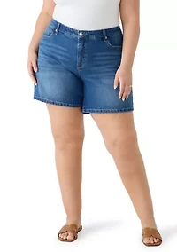 Plus High Rise Relaxed Denim SHorts