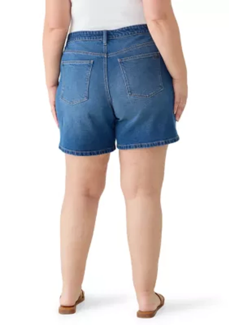 Plus High Rise Relaxed Denim SHorts