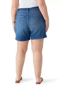 Plus High Rise Relaxed Denim SHorts