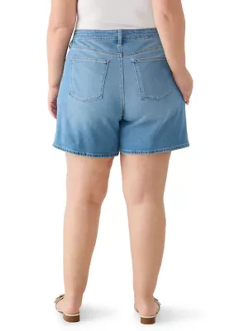 Plus High Rise Relaxed Denim SHorts