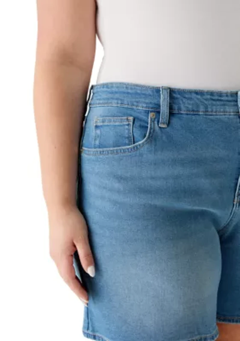 Plus High Rise Relaxed Denim SHorts