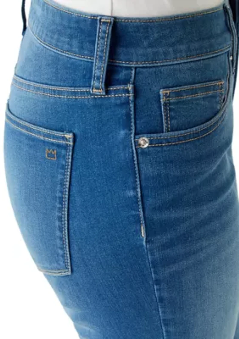 Petite Scallop Hem Flare Jeans