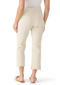 Petite Scallop Kick Flare Pants