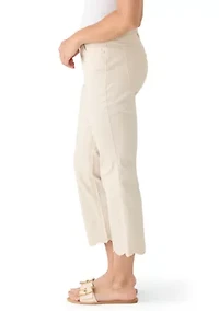 Petite Scallop Kick Flare Pants