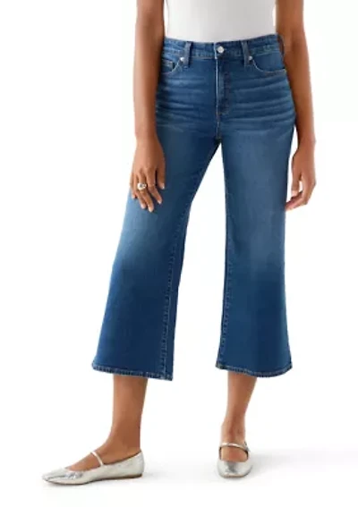Women's High Rise Wide Leg Cropped Jeans