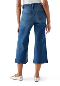 Women's High Rise Wide Leg Cropped Jeans