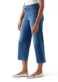 Women's High Rise Wide Leg Cropped Jeans