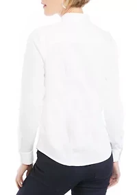 Petite Woven Button Down Shirt