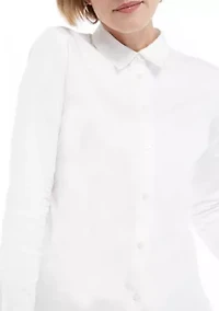 Petite Woven Button Down Shirt