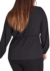 Plus Size Knot Front Top 