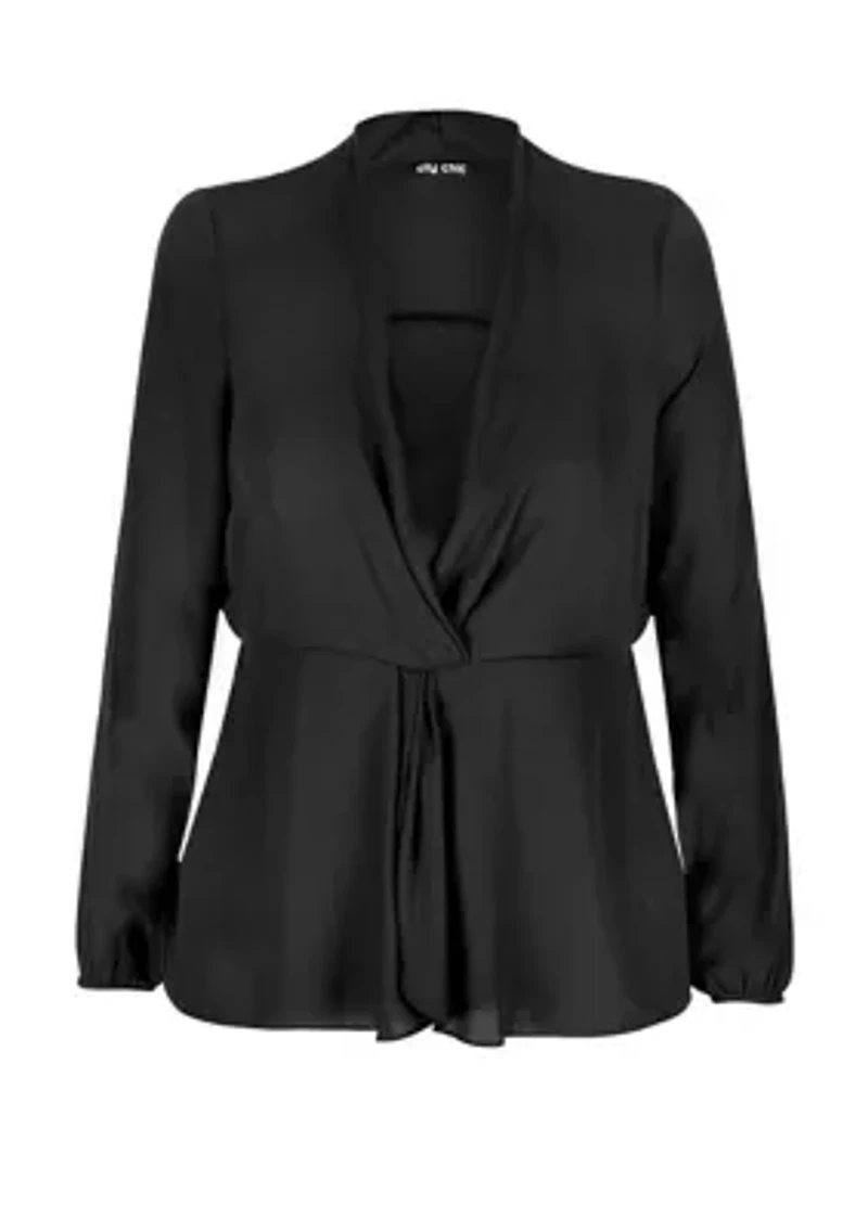 Plus Size Knot Front Top 