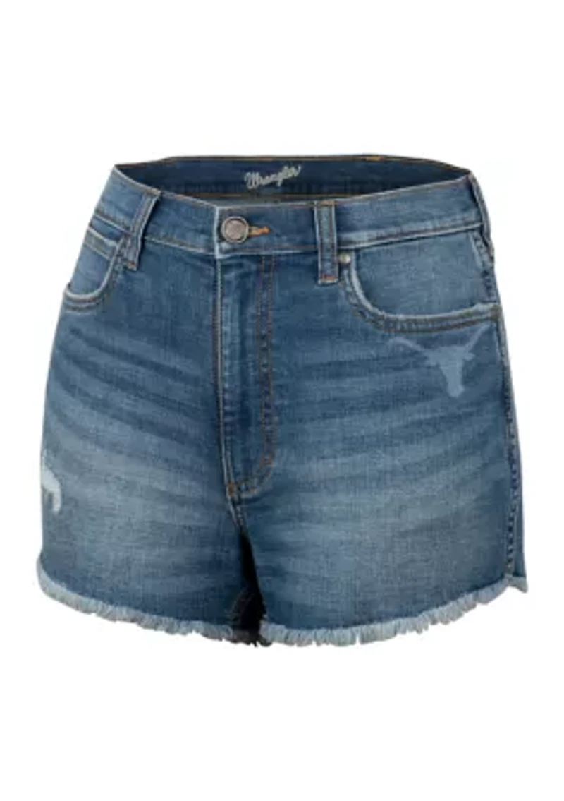 Women's NCAA Texas Longhorns Laser Print Frayed Shorts