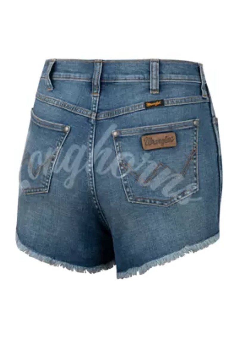 Women's NCAA Texas Longhorns Laser Print Frayed Shorts