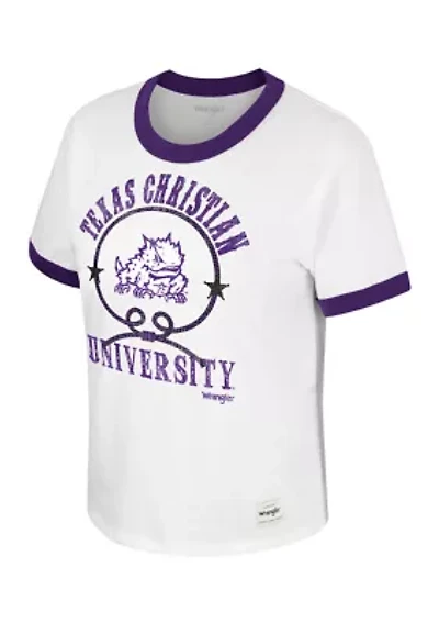 Women's NCAA TCU Horned Frogs  Distressed Graphic T-Shirt