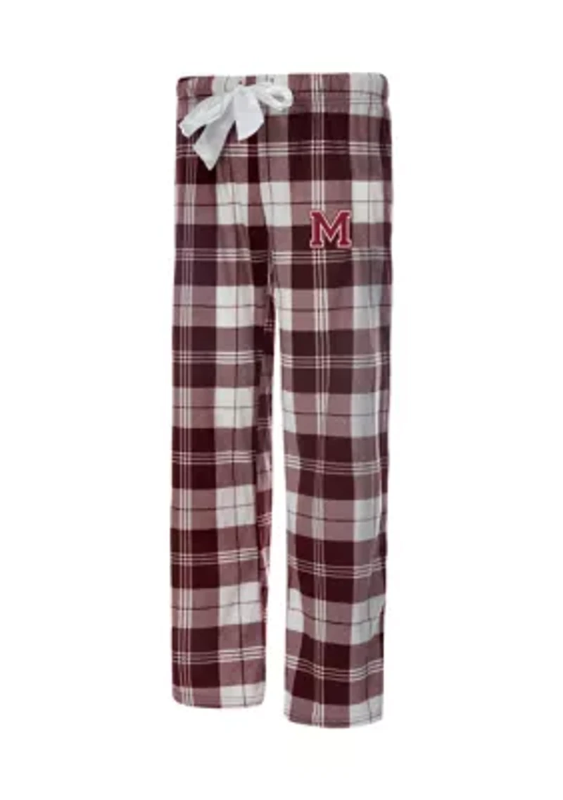 HBCU Morehouse Maroon Tigers Petra Plaid Silky Fleece Pants