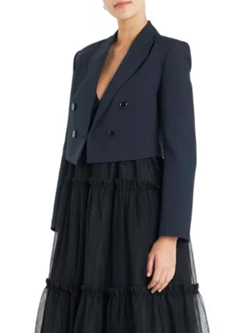 Double Breasted Button Blazer