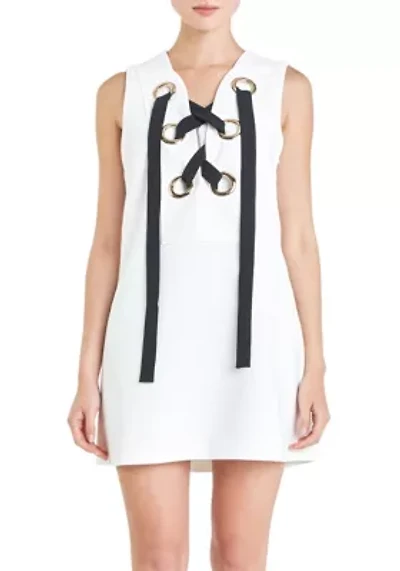 Eyelet Mini Dress