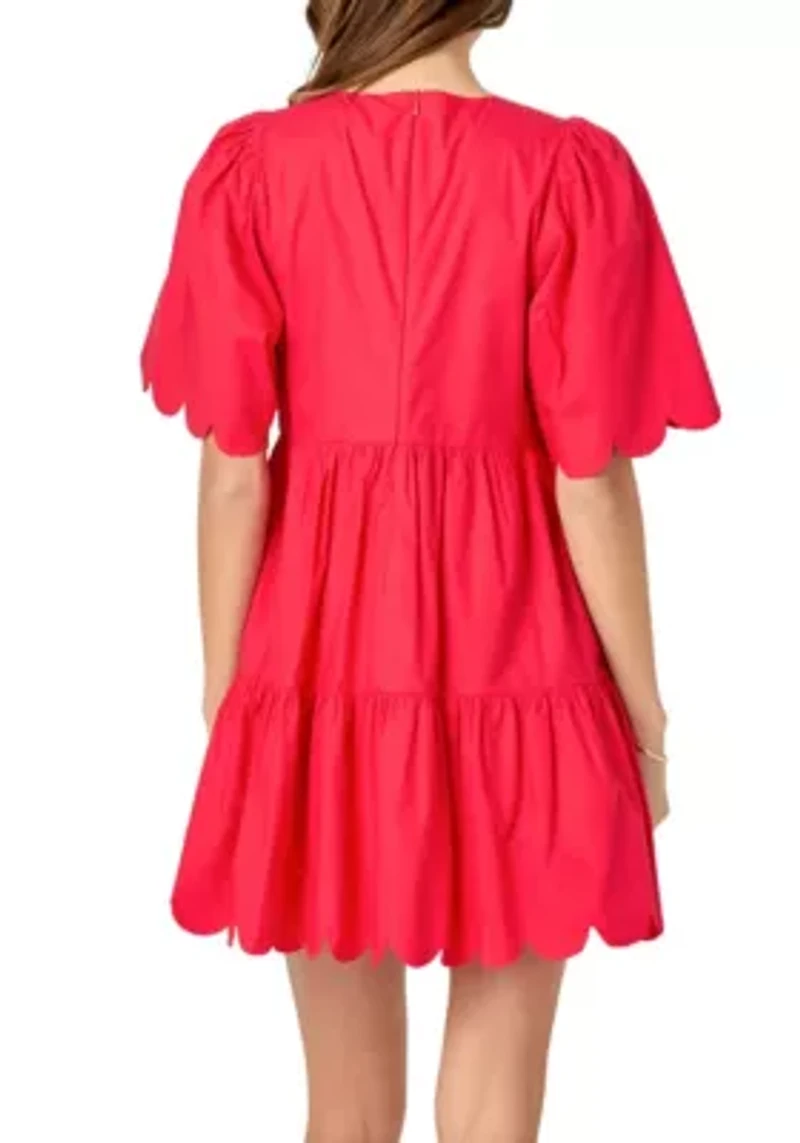 Scallop Detail Mini Dress