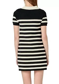 STRIPE COLLAR MINI DRESS