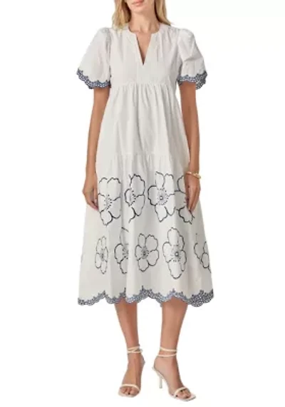 EMBROIDERED MIDI DRESS
