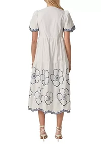 EMBROIDERED MIDI DRESS