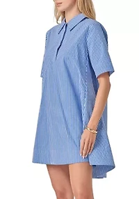 A-line Short Sleeve Shirt Dress