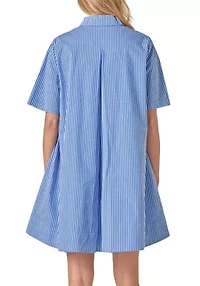 A-line Short Sleeve Shirt Dress