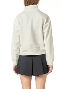 Patch Zip Up Sweatshirt