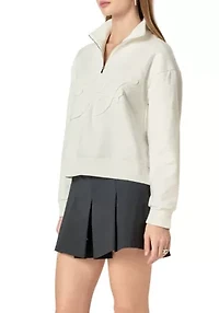 Patch Zip Up Sweatshirt