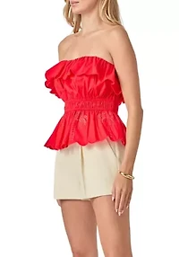 EMBROIDERY STRAPLESS TOP