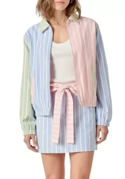Stripe Color Block Jacket