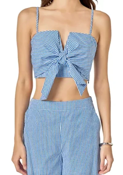 Check Tied Tank Top