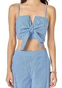 Check Tied Tank Top