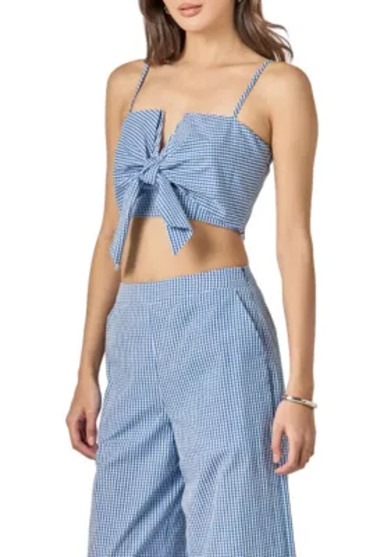 Check Tied Tank Top